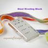 Jewlery making tool stainless steel riveting block invented by Eugenia Chan at eugenia-c.com